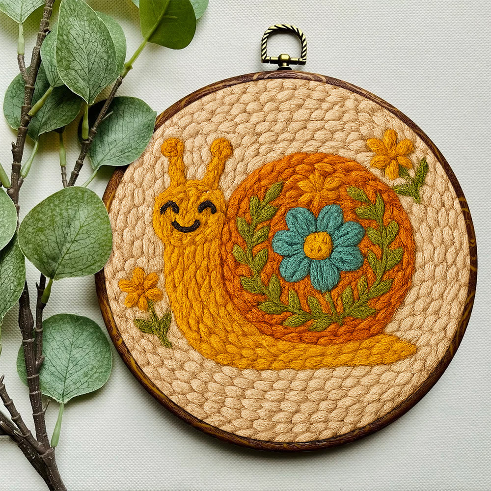 Smiling Snail Punch Needle Kit -  Diy Punch Needle Coaster | Cute Gift Ideas |  Easy Handmade Needlework - image 7