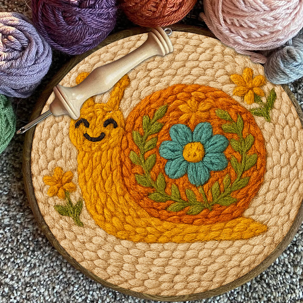 Smiling Snail Punch Needle Kit -  Diy Punch Needle Coaster | Cute Gift Ideas |  Easy Handmade Needlework - image 9