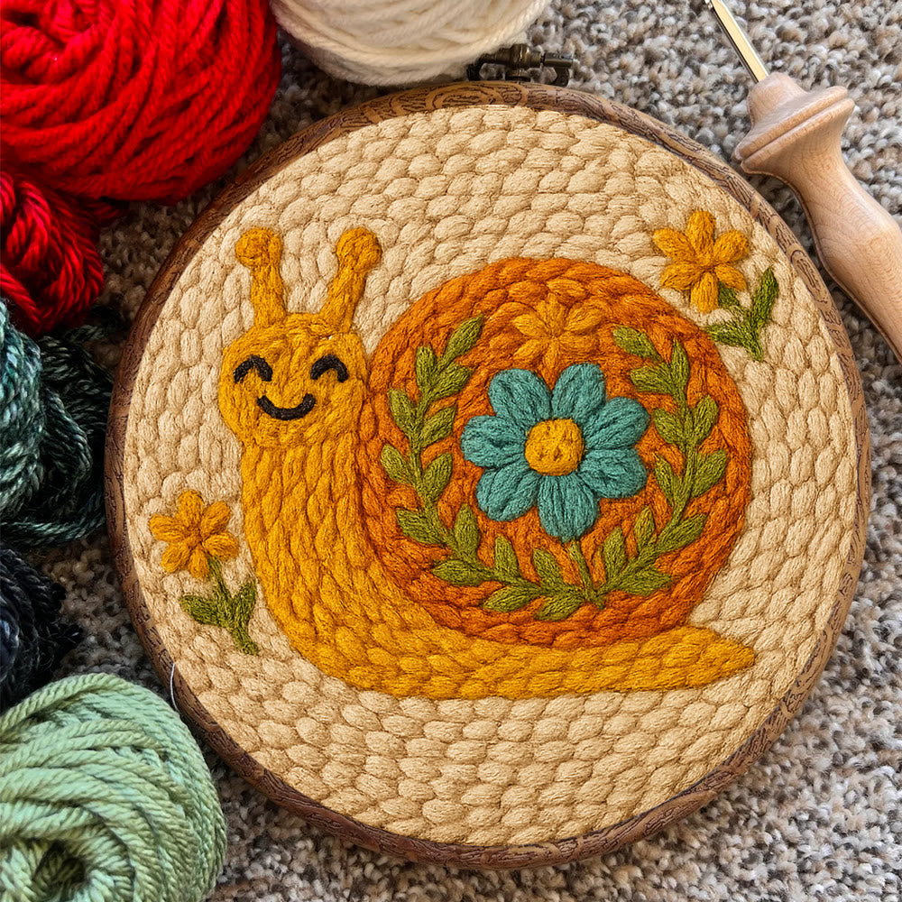 Smiling Snail Punch Needle Kit -  Diy Punch Needle Coaster | Cute Gift Ideas |  Easy Handmade Needlework - image 8