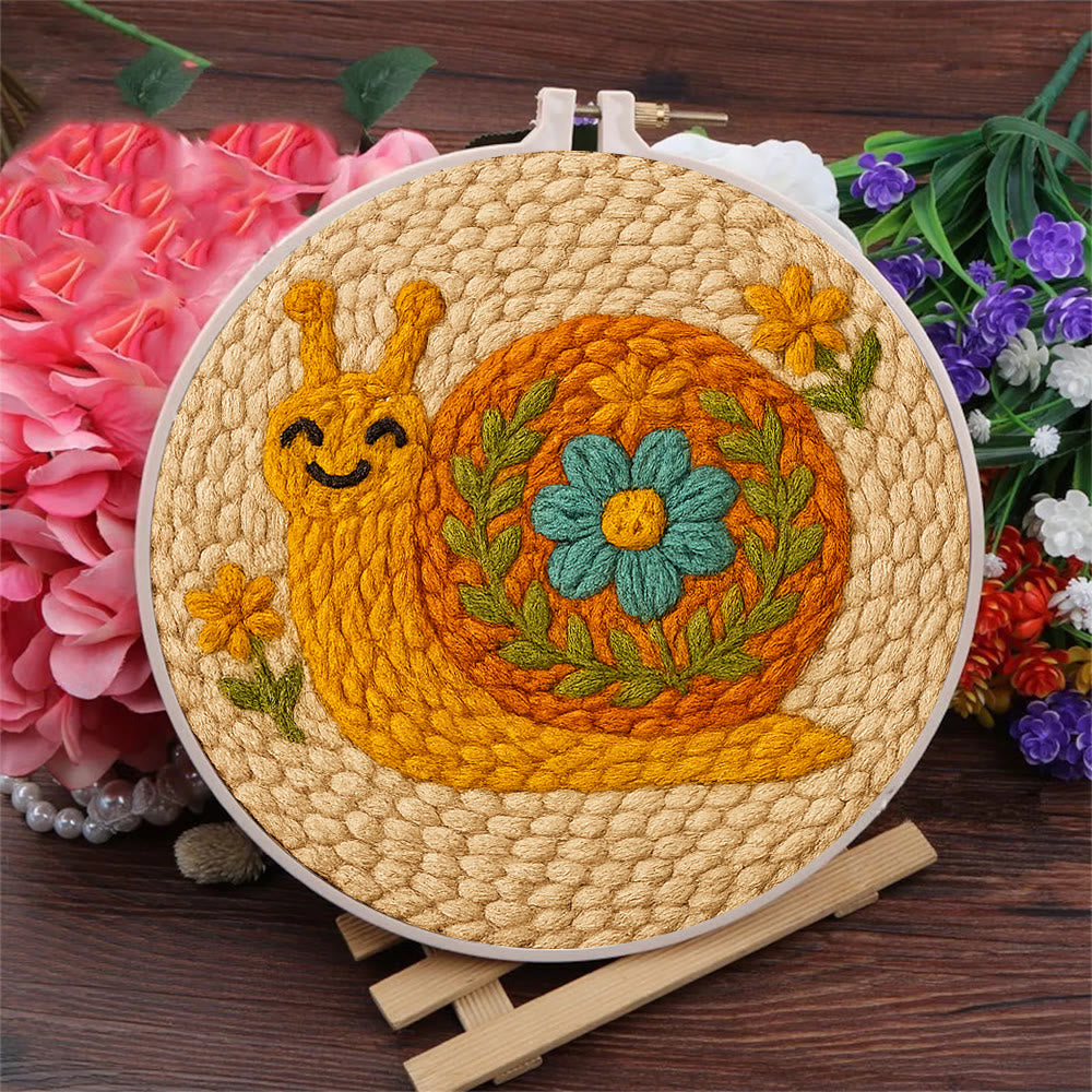 Smiling Snail Punch Needle Kit -  Diy Punch Needle Coaster | Cute Gift Ideas |  Easy Handmade Needlework - image 3