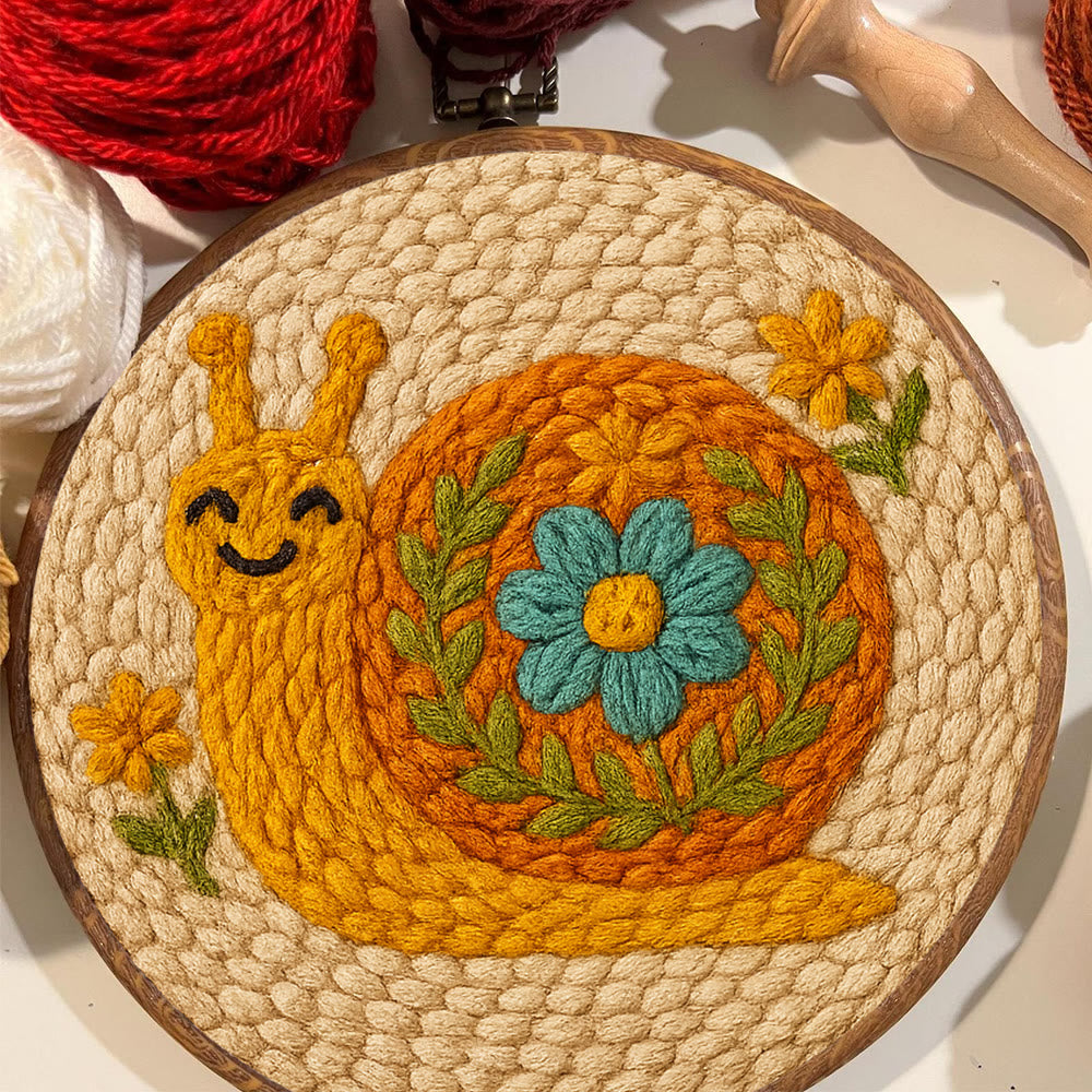 Smiling Snail Punch Needle Kit -  Diy Punch Needle Coaster | Cute Gift Ideas |  Easy Handmade Needlework - image 4