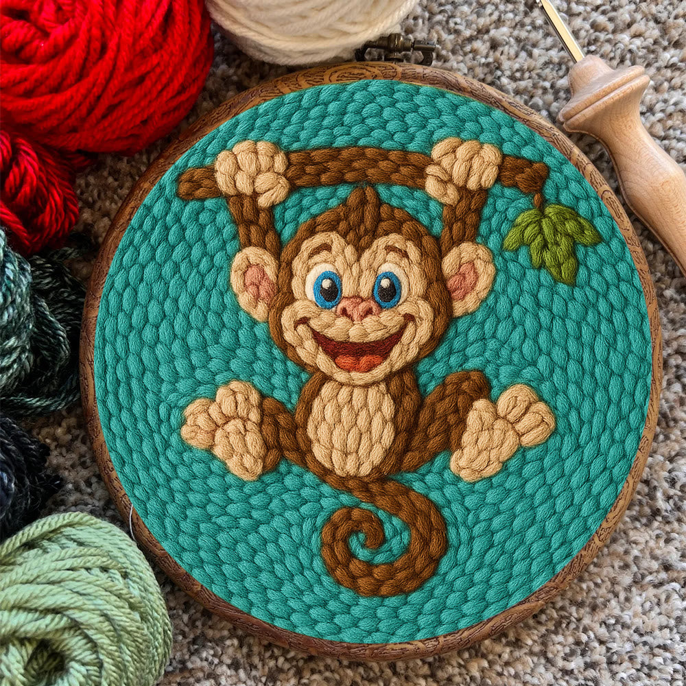 Naughty Monkey Punch Needle Kit - Diy Punch Needle Coaster | Unique Animal Needle Craft | Perfect For Home Decor - image 10