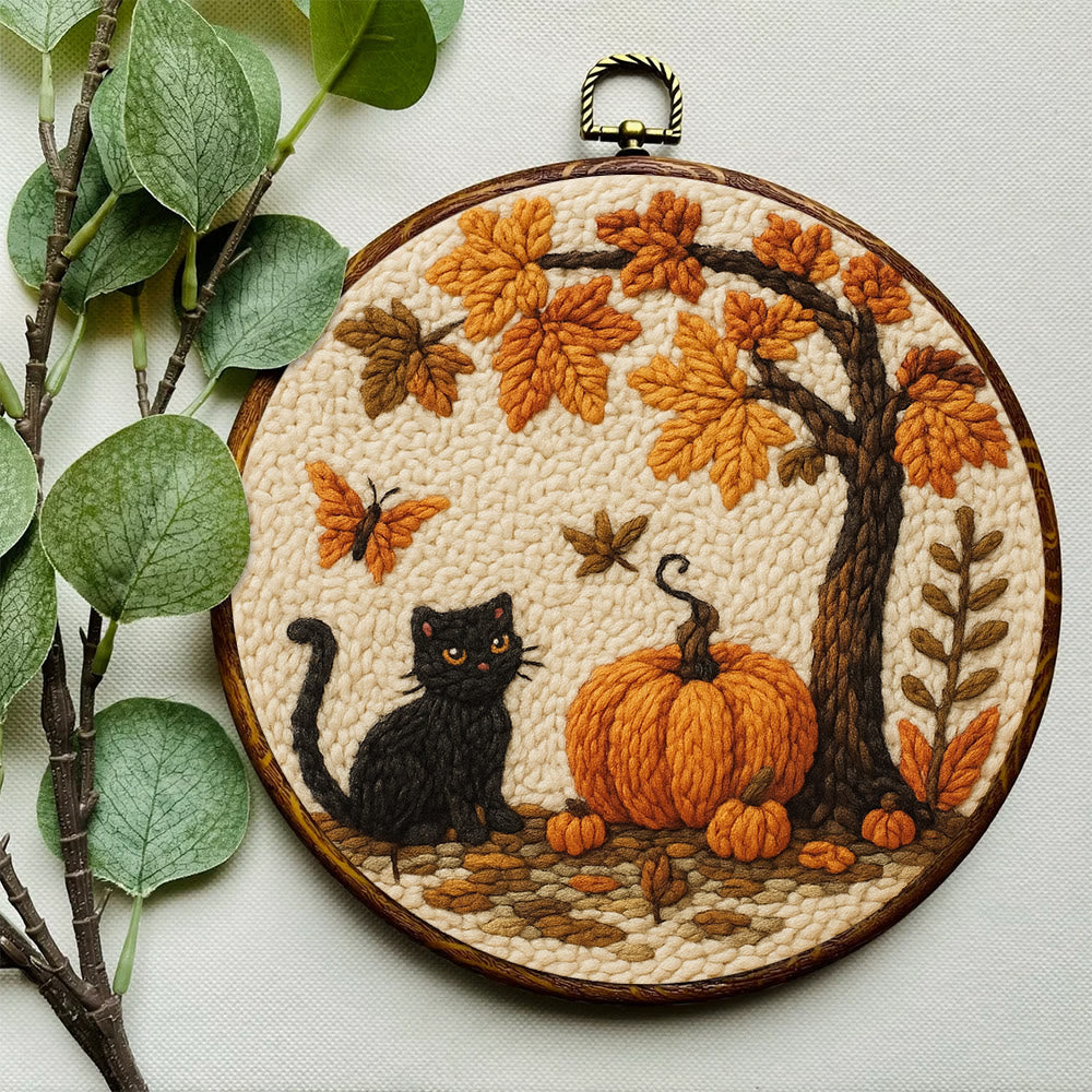 Halloween Autumn Punch Needle Kit - Diy Punch Needle Coaster | Halloween Pumpkin Handicraft | Easy Festival Decoration - image 4