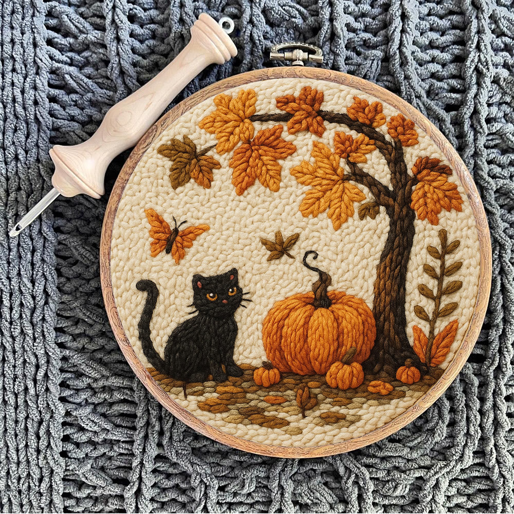 Halloween Autumn Punch Needle Kit - Diy Punch Needle Coaster | Halloween Pumpkin Handicraft | Easy Festival Decoration - image 9