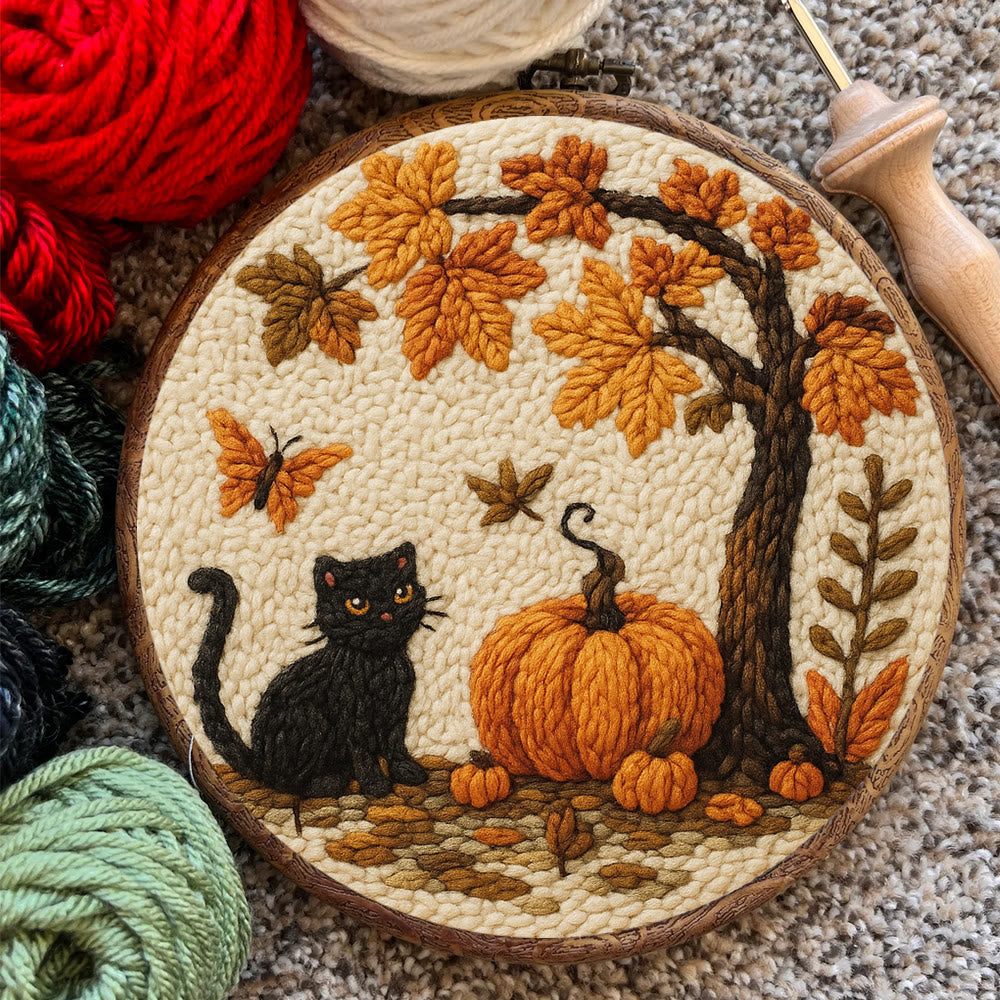 Halloween Autumn Punch Needle Kit - Diy Punch Needle Coaster | Halloween Pumpkin Handicraft | Easy Festival Decoration - image 8