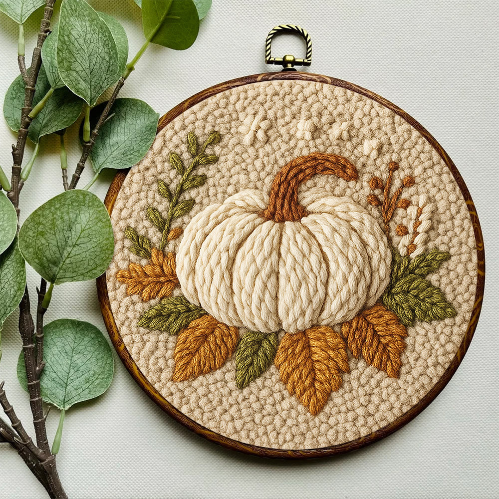 Halloween Pumpkin Punch Needle Kit - Diy Punch Needle Coaster | Art Craft For Home Decor | Handmade Needle Gift - image 3