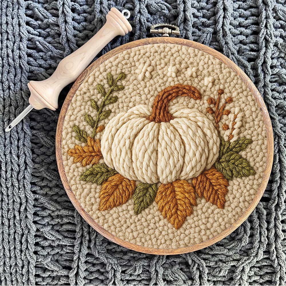 Halloween Pumpkin Punch Needle Kit - Diy Punch Needle Coaster | Art Craft For Home Decor | Handmade Needle Gift - image 8