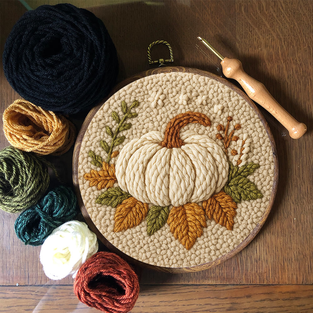 Halloween Pumpkin Punch Needle Kit - Diy Punch Needle Coaster | Art Craft For Home Decor | Handmade Needle Gift - image 5