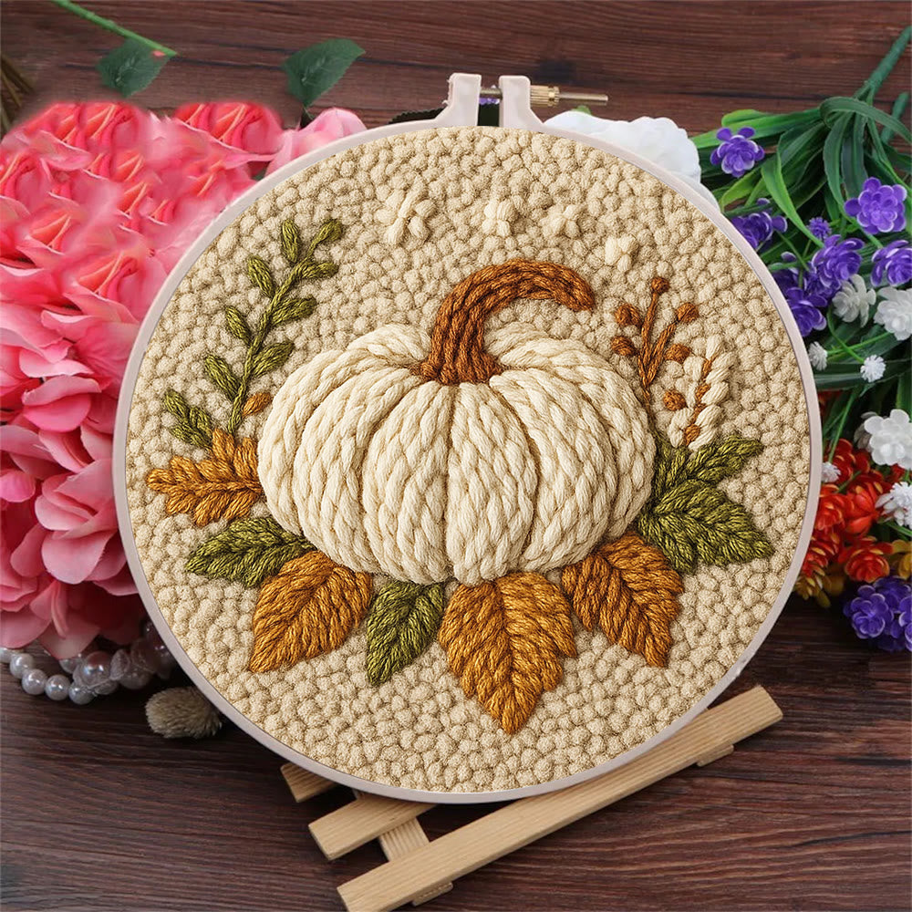 Halloween Pumpkin Punch Needle Kit - Diy Punch Needle Coaster | Art Craft For Home Decor | Handmade Needle Gift - image 9