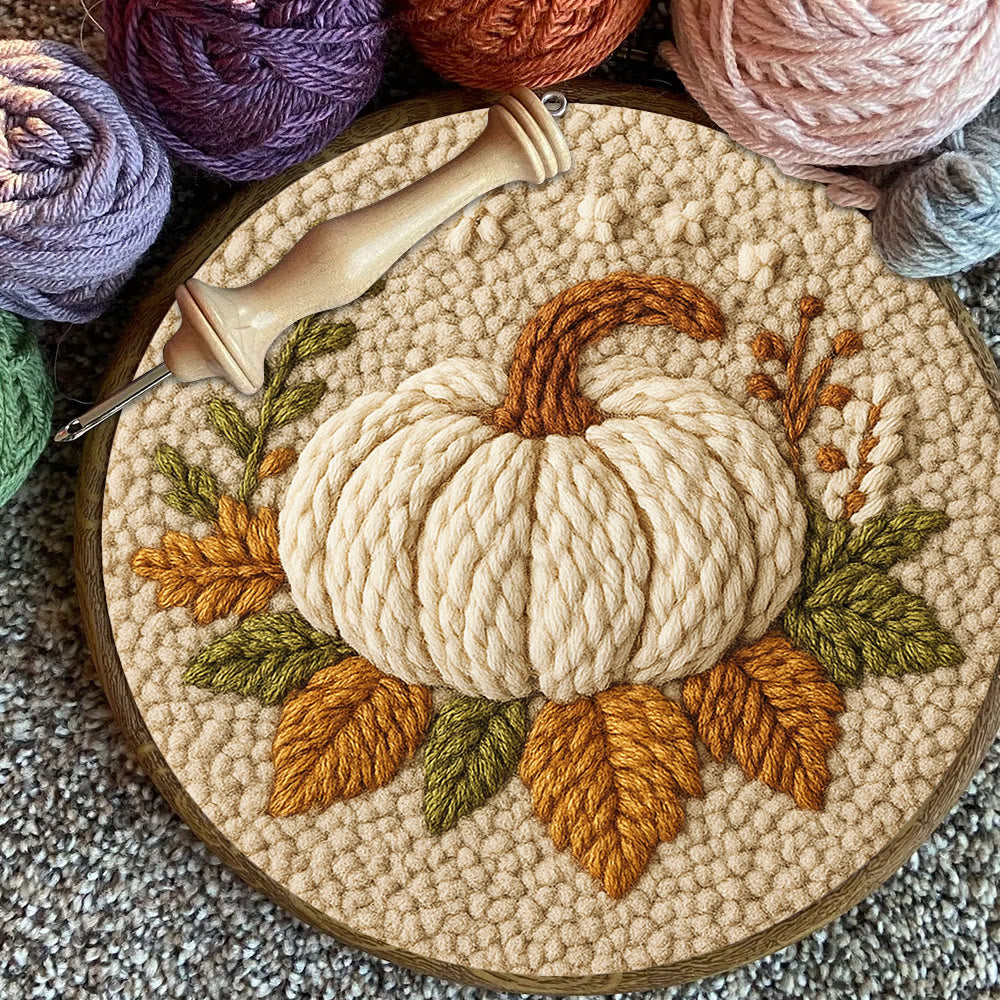 Halloween Pumpkin Punch Needle Kit - Diy Punch Needle Coaster | Art Craft For Home Decor | Handmade Needle Gift - image 6