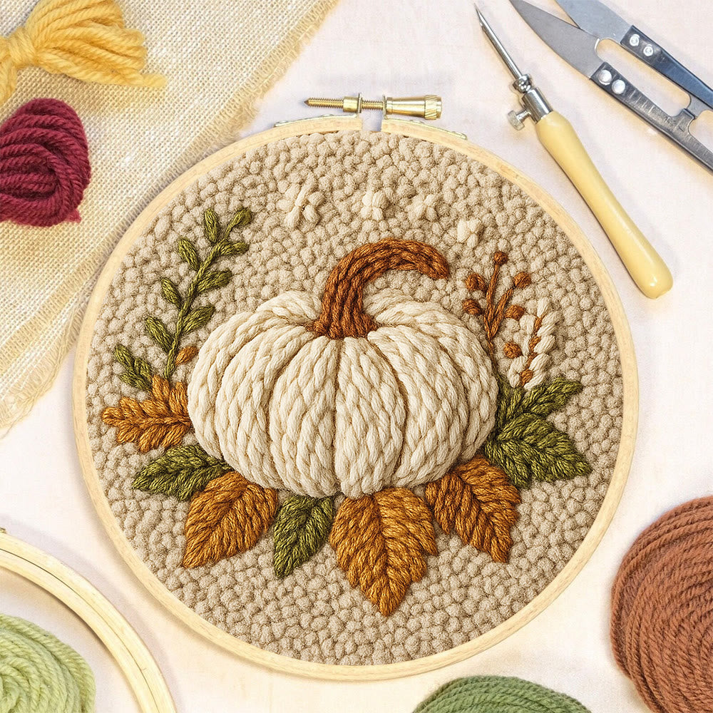 Halloween Pumpkin Punch Needle Kit - Diy Punch Needle Coaster | Art Craft For Home Decor | Handmade Needle Gift - image 4