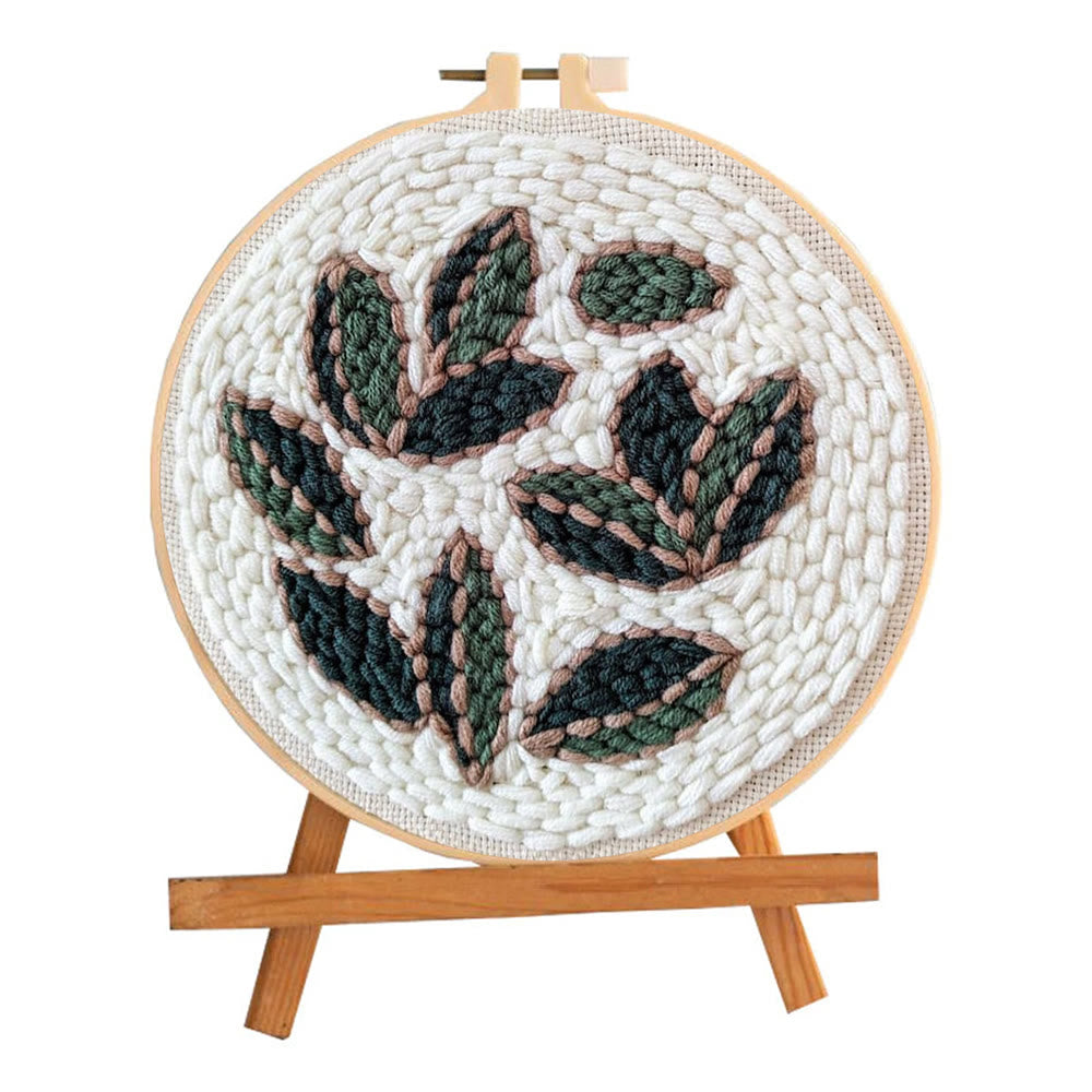 Leaf Punch Needle Kit - Diy Punch Needle Coaster | Handmade Sewing Art  | Beginner Yarn Craft  - image 9