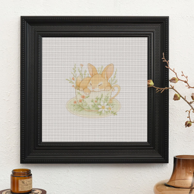  Cross Stitch Kit - Rabbit In Cup | Lovely Animal Stitch Work | Diy Handmade1 Craft  - image 9