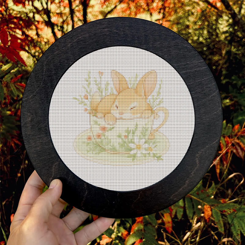  Cross Stitch Kit - Rabbit In Cup | Lovely Animal Stitch Work | Diy Handmade1 Craft  - image 8