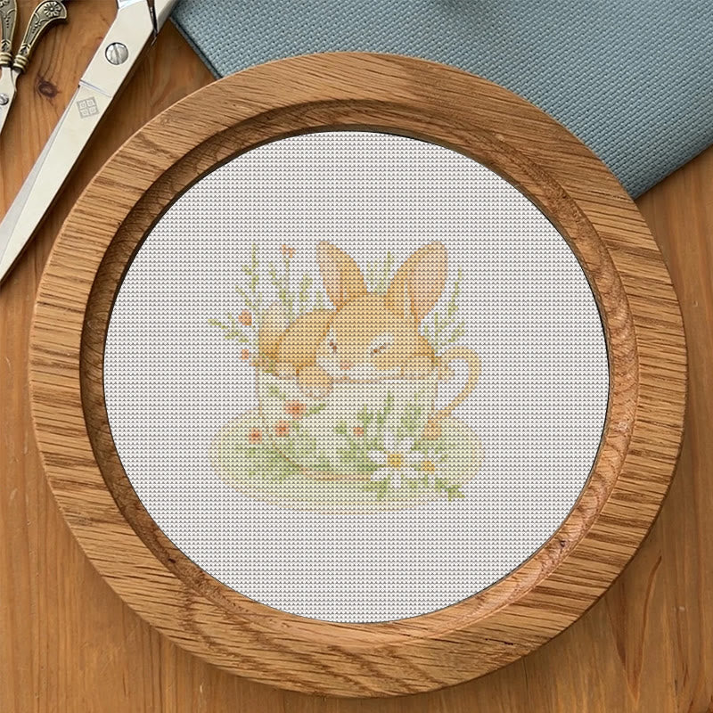  Cross Stitch Kit - Rabbit In Cup | Lovely Animal Stitch Work | Diy Handmade1 Craft  - image 7