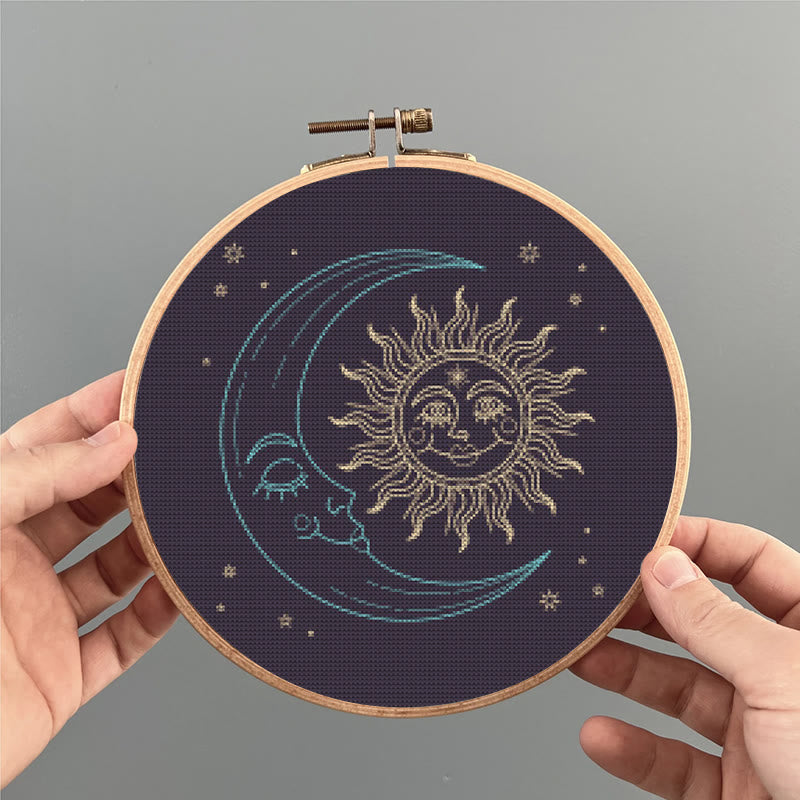  Cross Stitch Kit - Glittering Sun And Moon | Mystical Needle Artwork | Perfect For Wall Hanging  - image 7