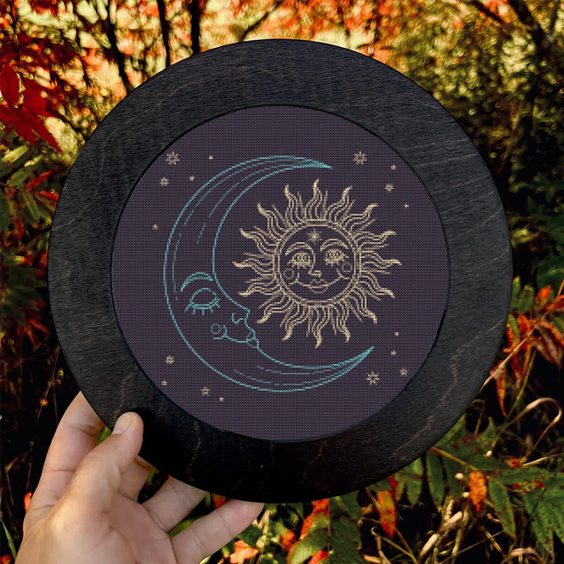  Cross Stitch Kit - Glittering Sun And Moon | Mystical Needle Artwork | Perfect For Wall Hanging  - image 4