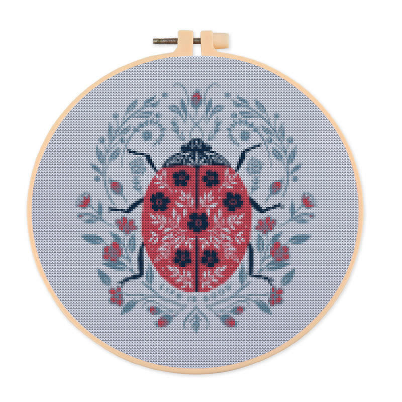  Cross Stitch Kit - Little Ladybird | Handmade Gift For Insect Lovers | Beginner Needle Artwork - 20×20cm - image 0