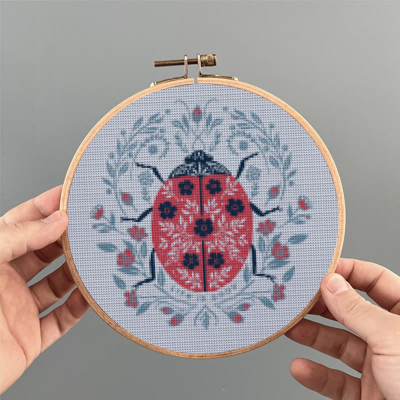  Cross Stitch Kit - Little Ladybird | Handmade Gift For Insect Lovers | Beginner Needle Artwork - image 1
