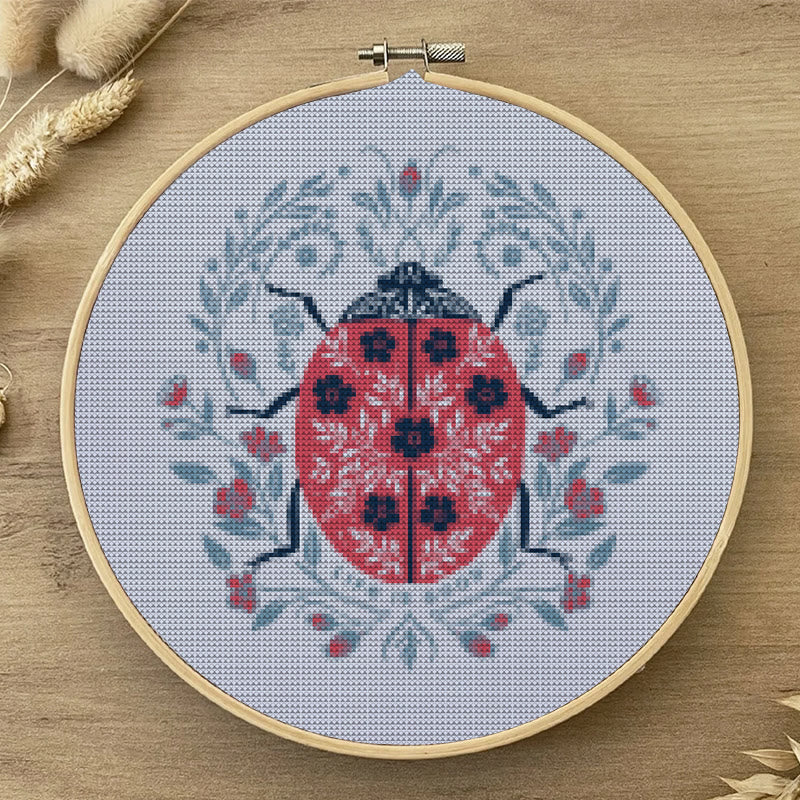  Cross Stitch Kit - Little Ladybird | Handmade Gift For Insect Lovers | Beginner Needle Artwork - image 2