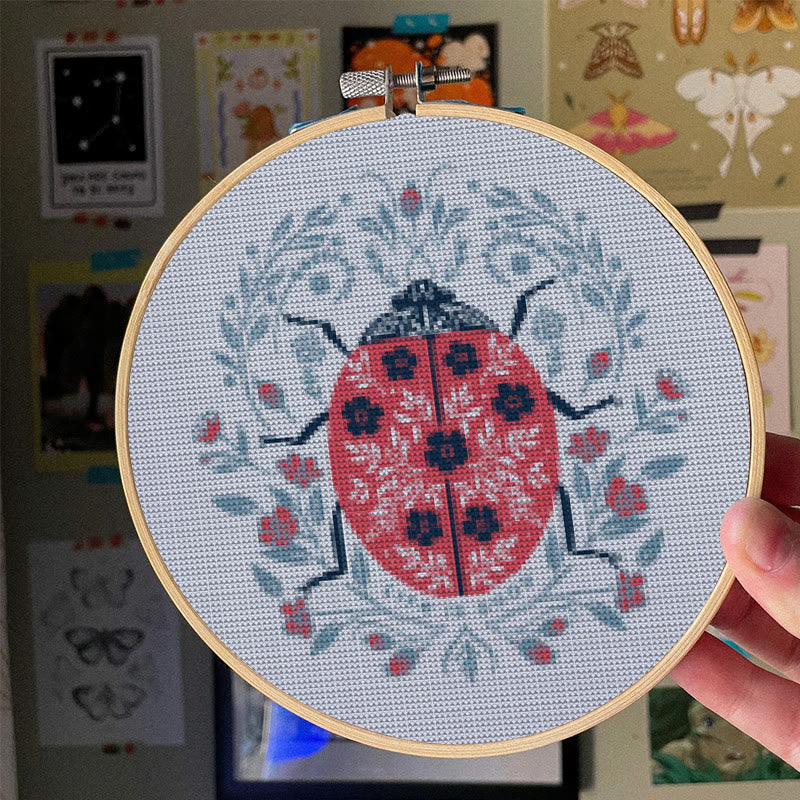  Cross Stitch Kit - Little Ladybird | Handmade Gift For Insect Lovers | Beginner Needle Artwork - image 5