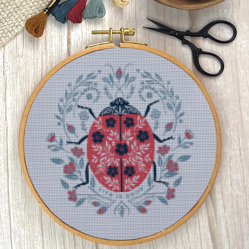  Cross Stitch Kit - Little Ladybird | Handmade Gift For Insect Lovers | Beginner Needle Artwork - image 3