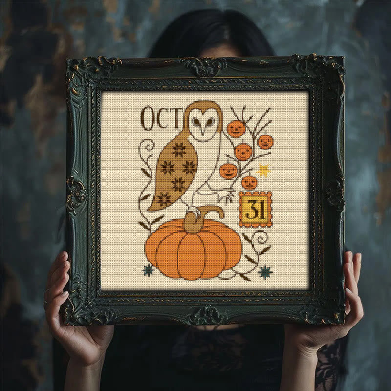 Cross Stitch Kit - Spooky Owl | Mysterious Halloween Craft | Diy Wall Art - image 8
