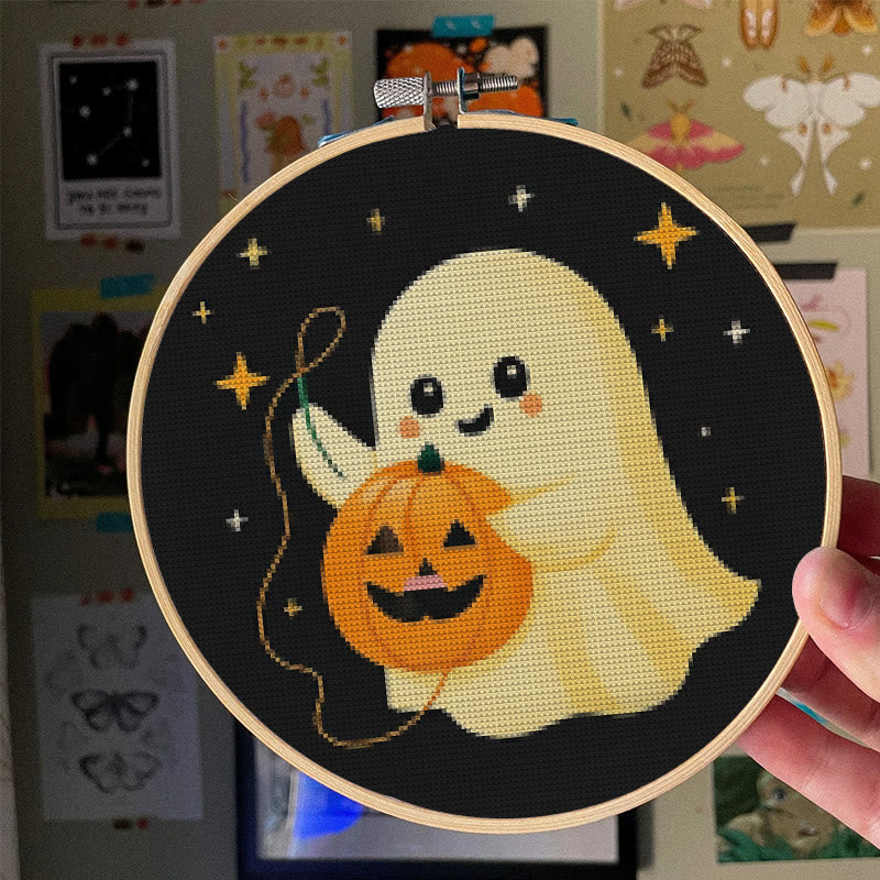  Cross Stitch Kit - Stitching Pumpkin | Adorable Halloween Craft | Diy Needlework For Handmade Lovers - image 4