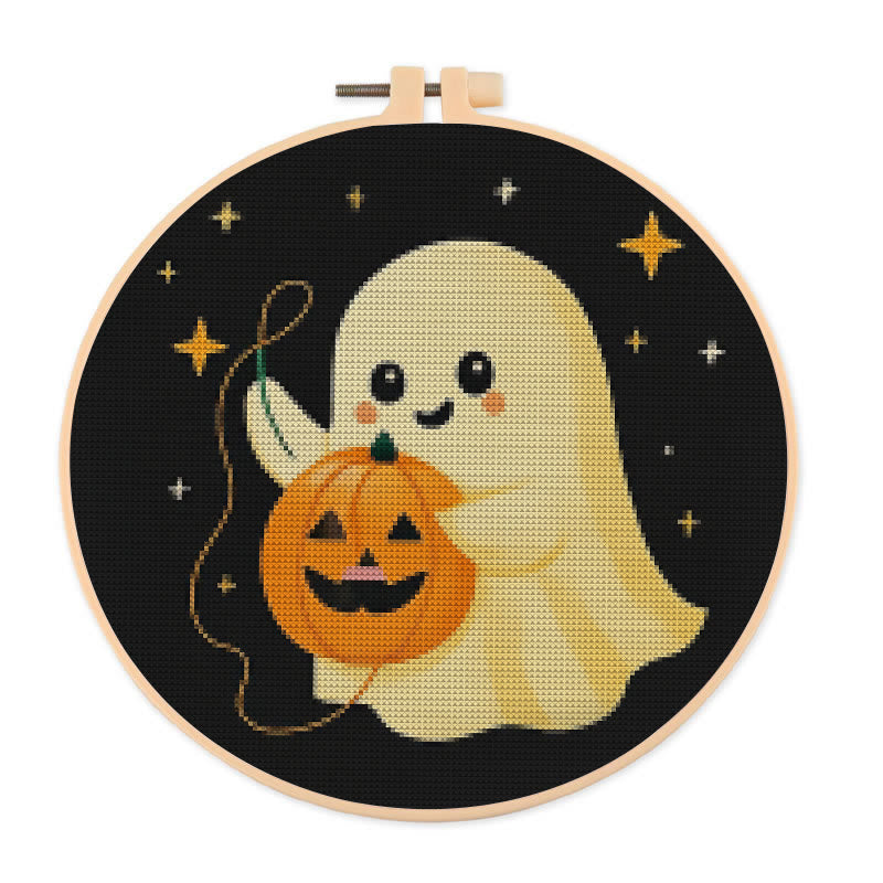  Cross Stitch Kit - Stitching Pumpkin | Adorable Halloween Craft | Diy Needlework For Handmade Lovers - 20×20cm - image 0