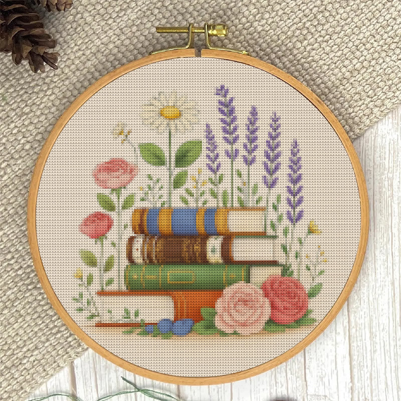  Cross Stitch Kit - Floral Book | Unique Handmade Collection | Nice Gifts For Book Lovers - image 3