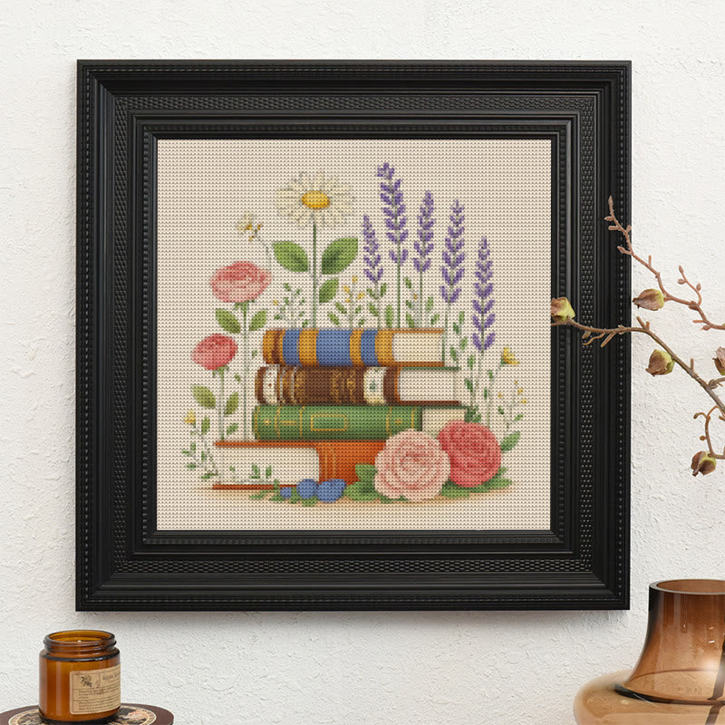  Cross Stitch Kit - Floral Book | Unique Handmade Collection | Nice Gifts For Book Lovers - image 8