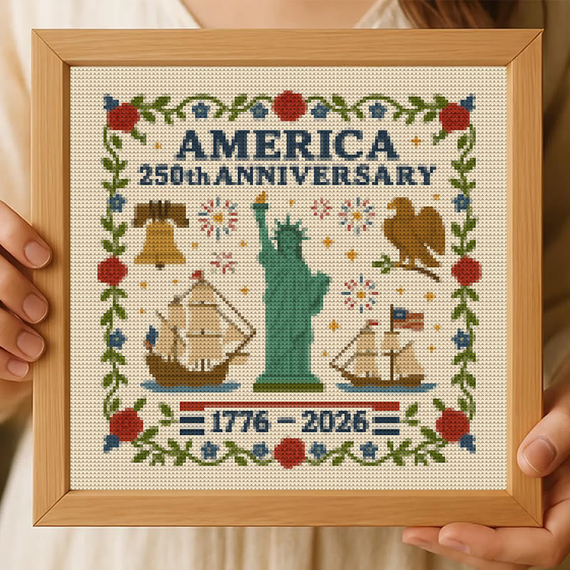 Cross Stitch Kit - Us 250th Anniversary | Diy Handmade Craft | Unique Needlework Collection - image 6