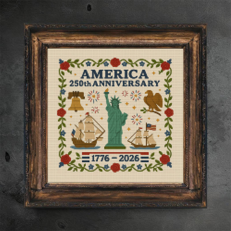 Cross Stitch Kit - Us 250th Anniversary | Diy Handmade Craft | Unique Needlework Collection - image 3