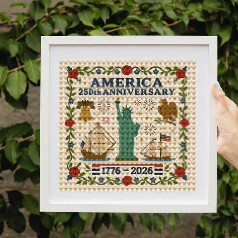 Cross Stitch Kit - Us 250th Anniversary | Diy Handmade Craft | Unique Needlework Collection - image 1
