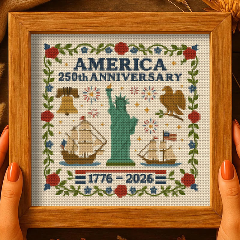 Cross Stitch Kit - Us 250th Anniversary | Diy Handmade Craft | Unique Needlework Collection - image 9
