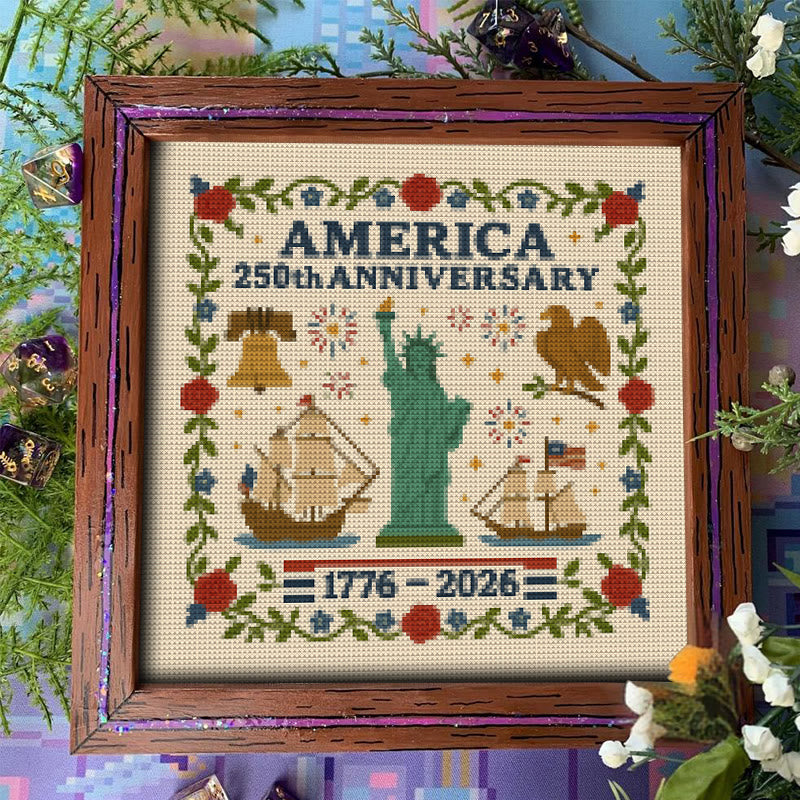 Cross Stitch Kit - Us 250th Anniversary | Diy Handmade Craft | Unique Needlework Collection - image 8