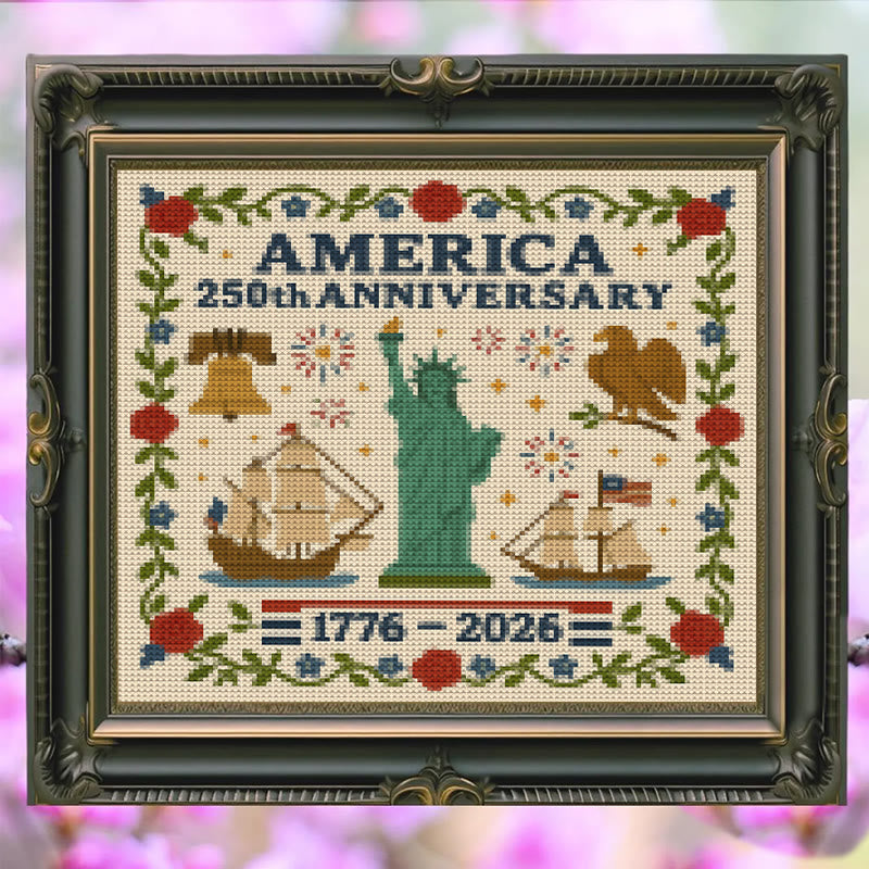 Cross Stitch Kit - Us 250th Anniversary | Diy Handmade Craft | Unique Needlework Collection - image 4