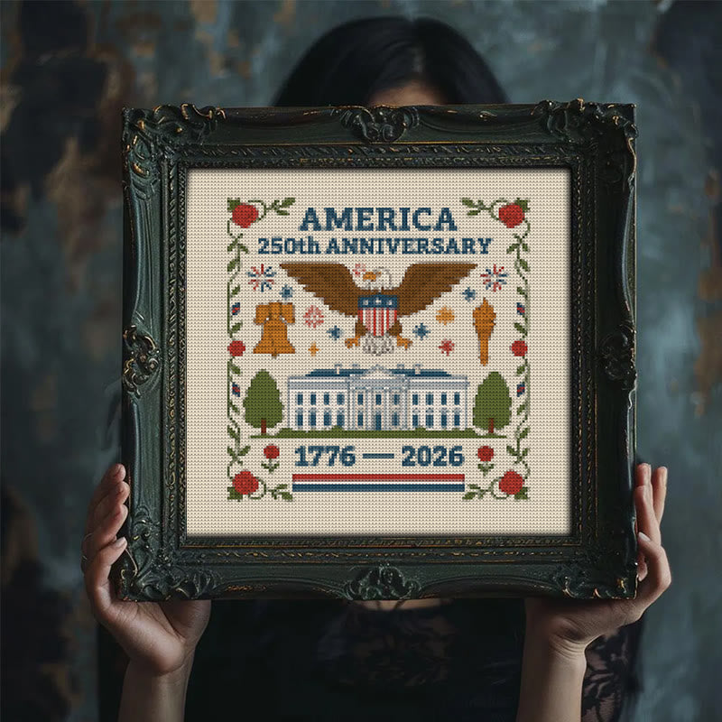 Cross Stitch Kit - Us Independence Day | Perfect Decoration Craft | Easy Stitch Artwork - image 2