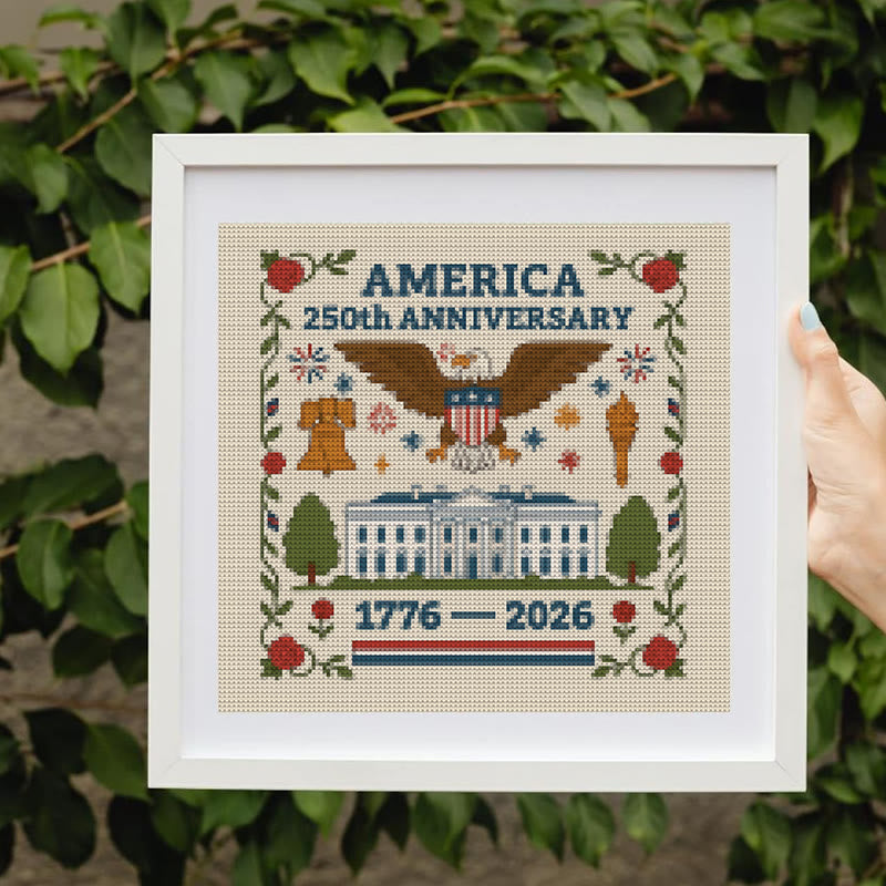 Cross Stitch Kit - Us Independence Day | Perfect Decoration Craft | Easy Stitch Artwork - image 1