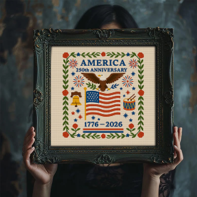 Cross Stitch Kit - America 250th Anniversary |  Unique Handmade Gifts | Memorial Stitch Handicraft  - image 1