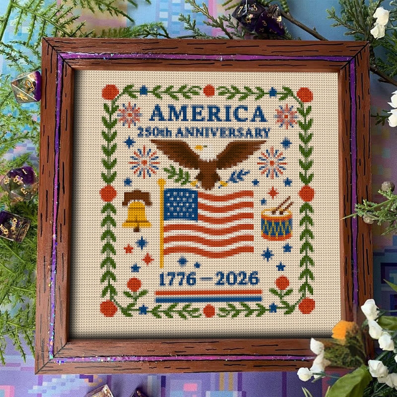 Cross Stitch Kit - America 250th Anniversary |  Unique Handmade Gifts | Memorial Stitch Handicraft  - America 250th Anniversary - image 9