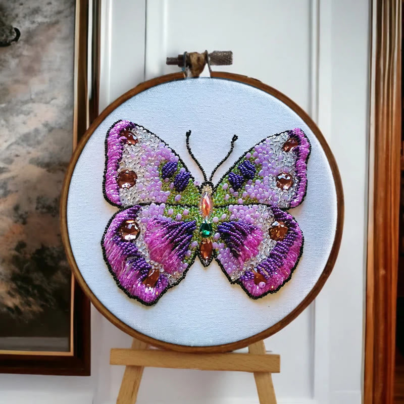Rubbyoo Bead Embroidery Kit - Pink Butterfly | Diy Decorative Handcraft | Thoughtful Birthday Gift - image 5