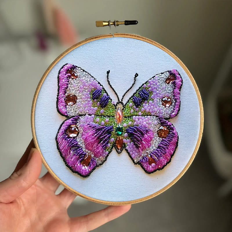 Rubbyoo Bead Embroidery Kit - Pink Butterfly | Diy Decorative Handcraft | Thoughtful Birthday Gift - image 8