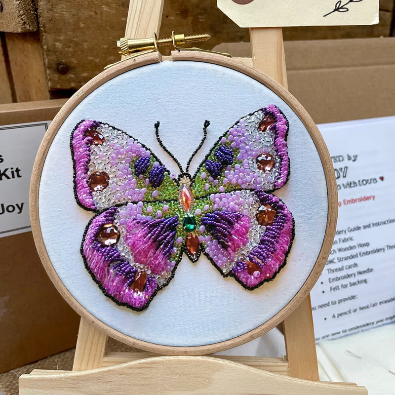 Rubbyoo Bead Embroidery Kit - Pink Butterfly | Diy Decorative Handcraft | Thoughtful Birthday Gift - image 4