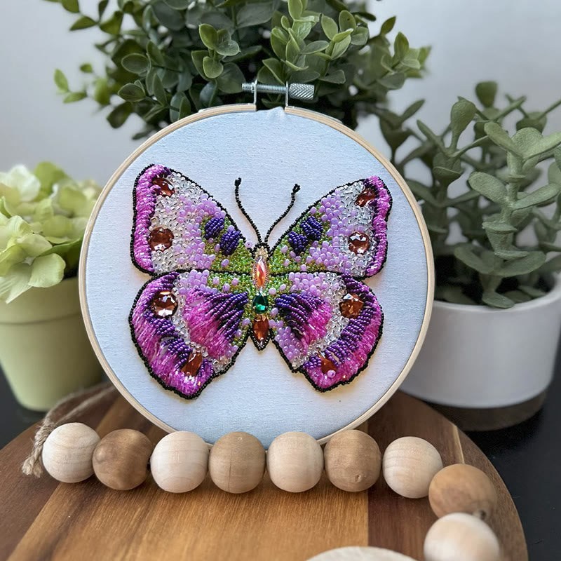 Rubbyoo Bead Embroidery Kit - Pink Butterfly | Diy Decorative Handcraft | Thoughtful Birthday Gift - image 2