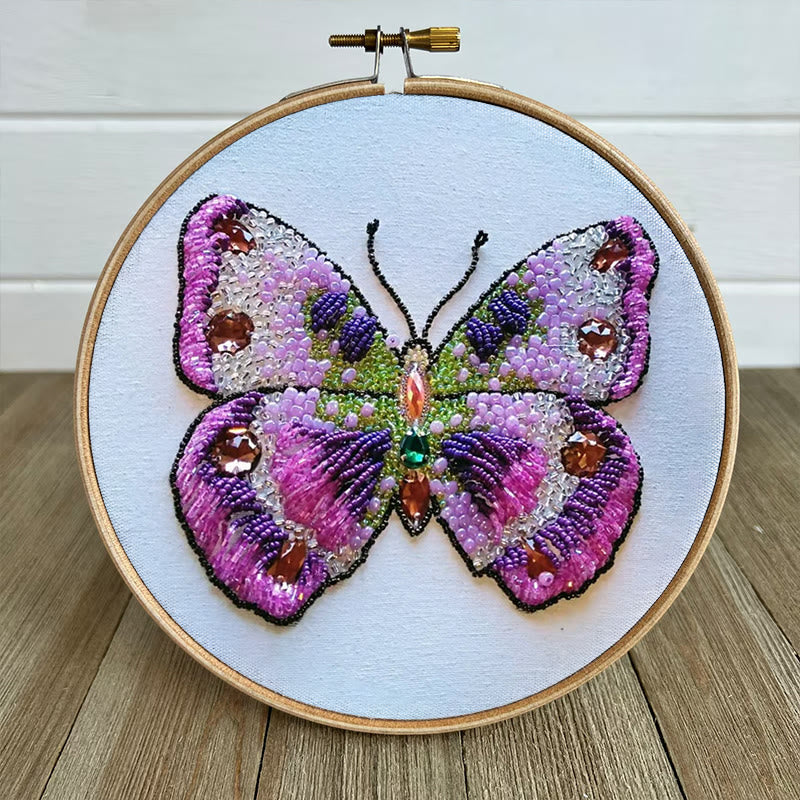 Rubbyoo Bead Embroidery Kit - Pink Butterfly | Diy Decorative Handcraft | Thoughtful Birthday Gift - image 6