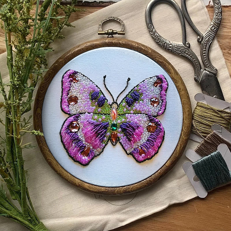 Rubbyoo Bead Embroidery Kit - Pink Butterfly | Diy Decorative Handcraft | Thoughtful Birthday Gift - image 7