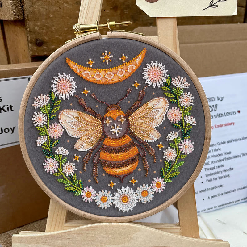 Rubbyoo Bead Embroidery Kit - Floral Bee | Diy Handicraft Collection | Exquisite Needle Art - image 7