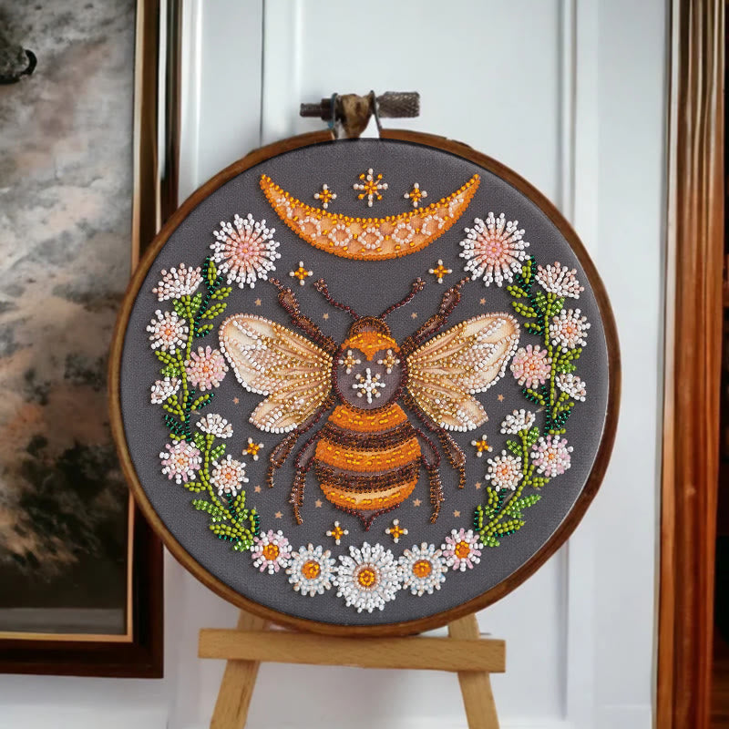 Rubbyoo Bead Embroidery Kit - Floral Bee | Diy Handicraft Collection | Exquisite Needle Art - image 8
