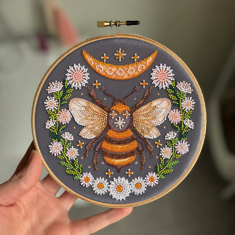 Rubbyoo Bead Embroidery Kit - Floral Bee | Diy Handicraft Collection | Exquisite Needle Art - image 5